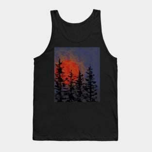 Full moon sunset in the trees #3 Tank Top